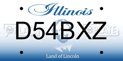 D54BXZ Illinois License Plate