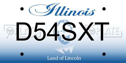 D54SXT Illinois License Plate