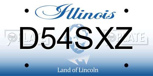 D54SXZ Illinois License Plate