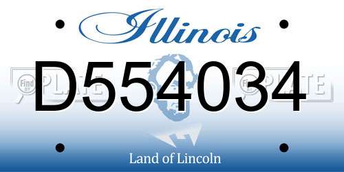 D554034 Illinois License Plate