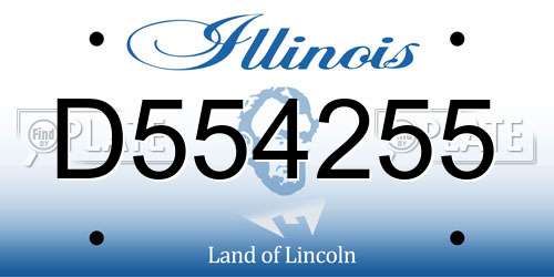 D554255 Illinois License Plate
