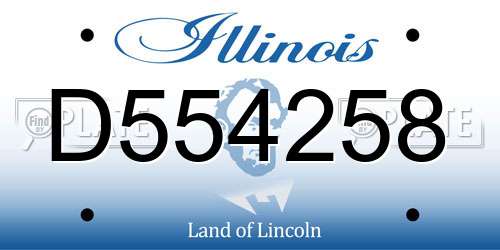 D554258 Illinois License Plate