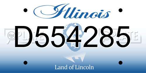 D554285 Illinois License Plate