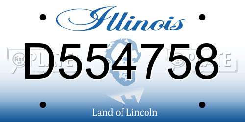 D554758 Illinois License Plate