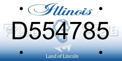 D554785 Illinois License Plate