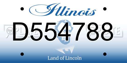 D554788 Illinois License Plate