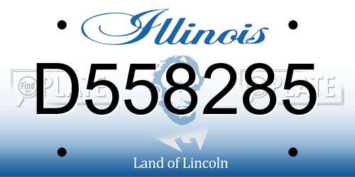 D558285 Illinois License Plate