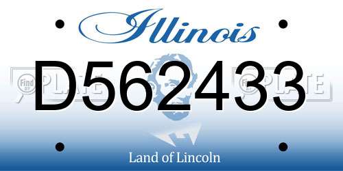 D562433 Illinois License Plate