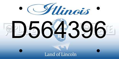 D564396 Illinois License Plate