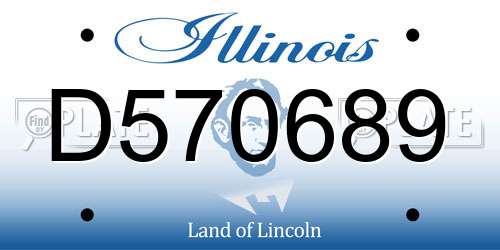 D570689 Illinois License Plate