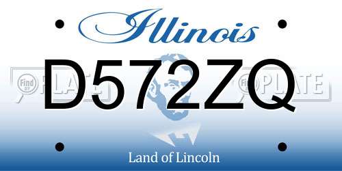 D572ZQ Illinois License Plate