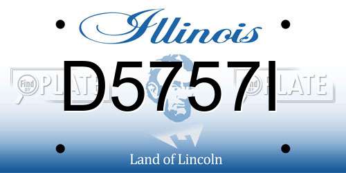 D5757I Illinois License Plate