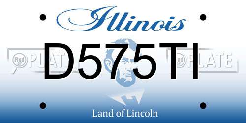 D575TI Illinois License Plate