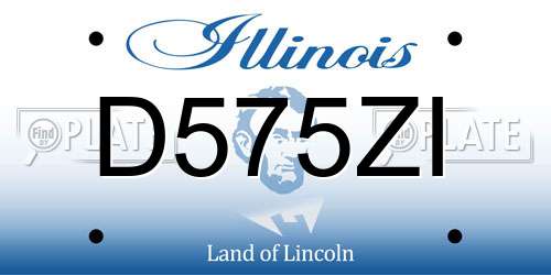 D575ZI Illinois License Plate