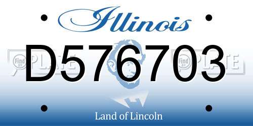D576703 Illinois License Plate