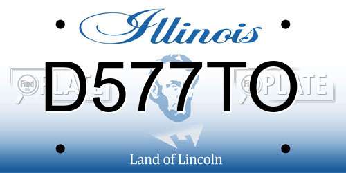 D577TO Illinois License Plate