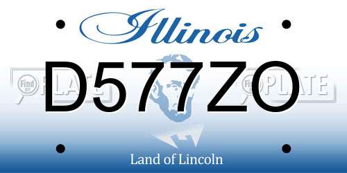 D577ZO Illinois License Plate