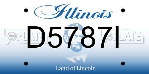 D5787I Illinois License Plate