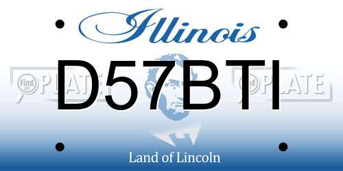 D57BTI Illinois License Plate