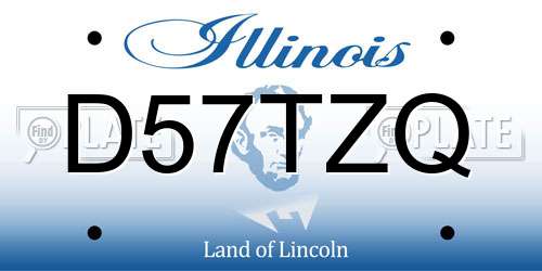 D57TZQ Illinois License Plate
