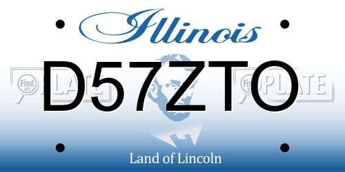 D57ZTO Illinois License Plate