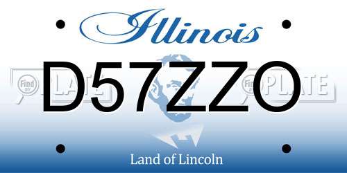 D57ZZO Illinois License Plate