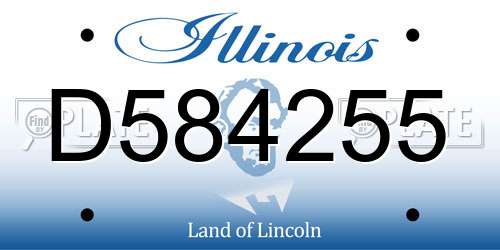 D584255 Illinois License Plate