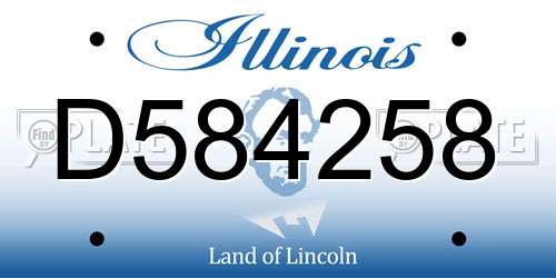 D584258 Illinois License Plate