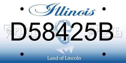 D58425B Illinois License Plate