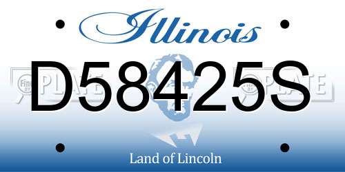 D58425S Illinois License Plate