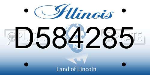 D584285 Illinois License Plate