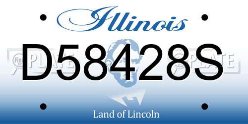 D58428S Illinois License Plate