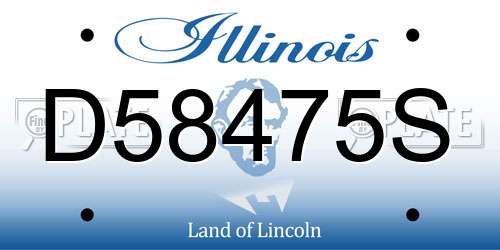 D58475S Illinois License Plate