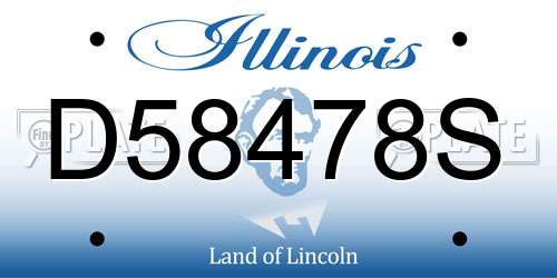 D58478S Illinois License Plate