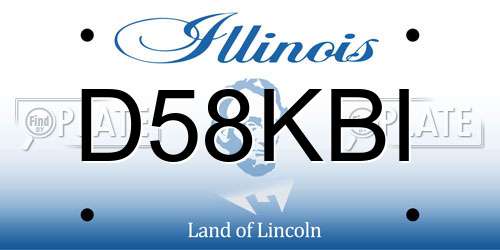 D58KBI Illinois License Plate