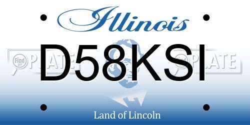D58KSI Illinois License Plate