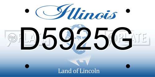 D5925G Illinois License Plate
