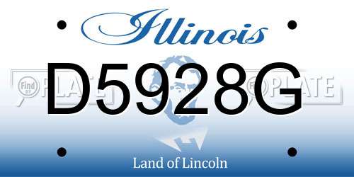 D5928G Illinois License Plate