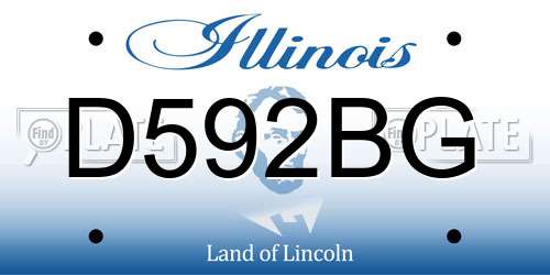 D592BG Illinois License Plate