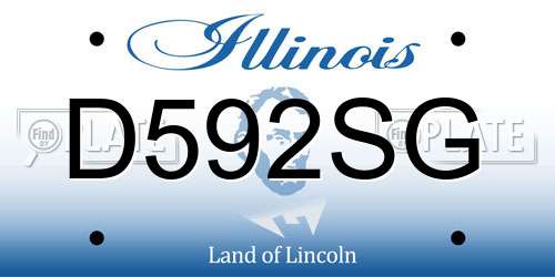 D592SG Illinois License Plate