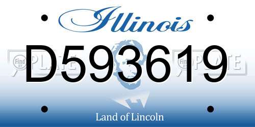 D593619 Illinois License Plate