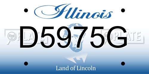 D5975G Illinois License Plate