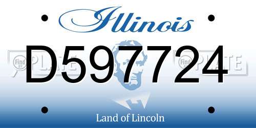 D597724 Illinois License Plate