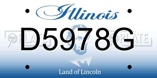 D5978G Illinois License Plate