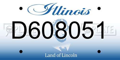 D608051 Illinois License Plate