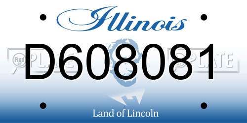 D608081 Illinois License Plate