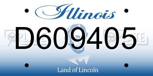 D609405 Illinois License Plate