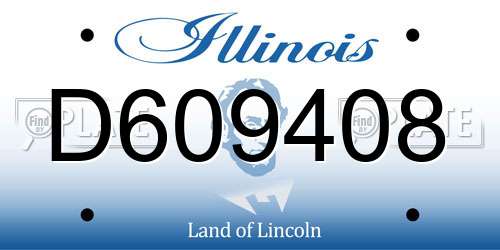 D609408 Illinois License Plate