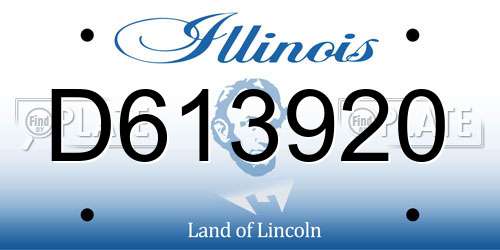 D613920 Illinois License Plate