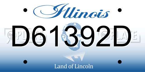D61392D Illinois License Plate
